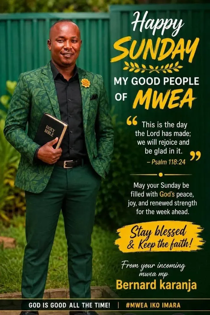 Poster: Happy Sunday my good people of Mwea, Psalm 118:24